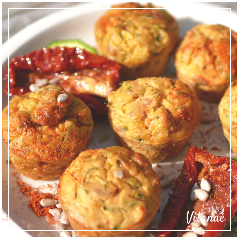 Mini muffins courgettes tomates confites